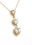 Three Stone Heart Shaped Cubic CZ Pendant - JewelryWeb