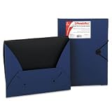 Document Wallet, Letter, Elastic Tie Closure, 2 Expansion, Blue ESS52530