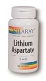 Lithium Aspartate 100 Caps, 5 mg - Solaray
