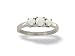 14K White Gold Genuine Round Opal 3-Stone Ring