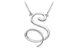 Letter S Script Pendant - .925 Sterling Silver