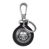 Harley-Davidson® Skull Key Fob. Top-grain leather. 99443-06V