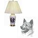 Porcelain Lamp with Norwegian Elkhound