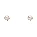 18kt Gold over Sterling Silver Tiny 3mm Round White CZ Post Earring