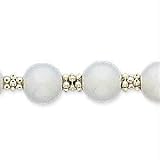 14k Gold Bead Clusters & 6mm White Pearl Necklace