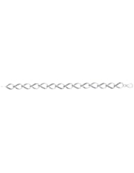 Silver W/ Rhodium Finish Blue 0.121Ct Diamond Bracelet