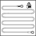Loading Zone Cargo Gate Accessory Locking Lanyard - Pad Lock w/ Cable Assembly (45rdquo; x 3/16rdquo; Galvanized Coated Cable)