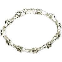Present for Girls - Link Bracelet Sterling Silver and Garnet Gemstones... by ShalinCraft