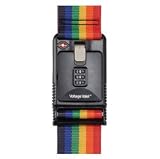 TSA Approved Luggage Strap Adjustable with 3-Dial Combination Lock-RAINBOW