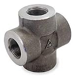 Industrial Grade 1MMZ4 Cross, 3/4 In, Threaded, Black Steel