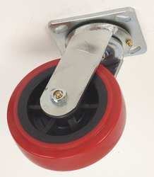 Industrial Grade 1ULK4 Swivel Caster, 6 In, 900 Lb, Polyurethane