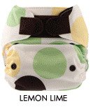 Blueberry One Size Deluxe Diaper - Hook/Loop - Lemon Lime
