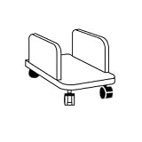 Office Products : Valencia Series Mobile CPU Cart, Medium Cherry, 10-1/2w x 19d x 9-1/2h