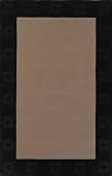 Borders 26053 Taupe/Black Wool Rug - 5'6 x 8'6