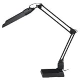 Ledu L283MB Computer task lamp, fluorescent, convertible clamp-on/desktop, 30 reach, black