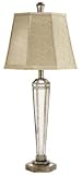 New CBK TABLE LAMP EA 1 TALL THIN TAPERED CANDLE STICK MIRROR BASEOCTAG SHDE BEIGE FABRIC 3WAY CORD