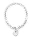 Pracha Silver Large Oval Link Heart Charm Necklace