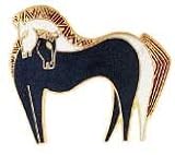 Laurel Burch Embracing Horses Pin