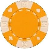 Clay Composite Card Suited Poker Chips 25 11.5 gram Yellow Poker Chips