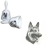 German Shepherd Bell, Porcelain by Rosalinde (5.5' x 4')