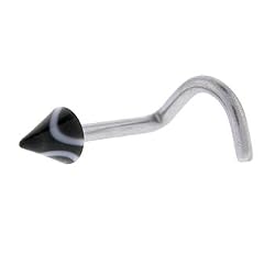 Black Marble Cone Nose Ring