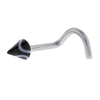 Black MARBLE CONE Nose Ring
