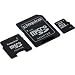 Kingston 8 GB microSDHC Class 4 Flash Memory Card with SD and miniSD Adapters SDC4/8GB-2ADP