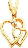 14K Gold Diamond Double Heart Pendant Love Jewelry 21BUFxxf7EL. SL160 14K Gold Diamond Double Heart Pendant Love Jewelry