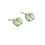 14K 1.00 CTW Round Peridot Stud Earrings