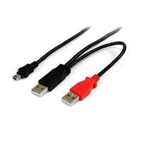StarTech.com USB2HABMY6 6 Feet USB Y Cable for External Hard Drive - USB A to mini B