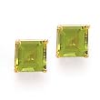 14k Gold & Peridot Square Post Earrings