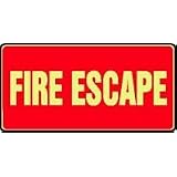EMERGENCY AND FIRE E FIRE ESCAPE (GLOW) 7 x 14 Lumi-Glow Flex Sign