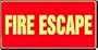 EMERGENCY AND FIRE E FIRE ESCAPE (GLOW) 7" x 14" Lumi-Glow Plastic Sign