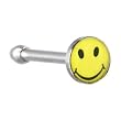 Surgical Steel Yellow SMILEY FACE Logo Nose Ring