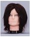 Hairart Men's Mannequin with Human Hair in Black #84md