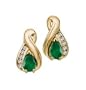 10kt. Yellow Gold, Emerald & Diamond Earrings