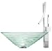 Kraus Clear Alexandrite Glass Sink and Millennium Faucet - C-GVS-910-15mm-1200CH