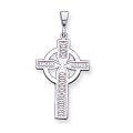 14k White Gold Celtic Cross Charm - Measures 31x20mm