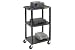 Black Plastic Tuffy Utility Cart 3 Shelves