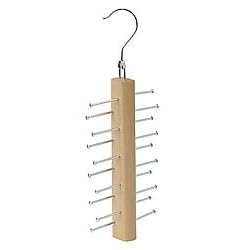 <b>Tie Rack - Rotating Hanger - (Natural/Chrome)</b>