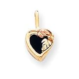 10k Black Hills Gold Onyx Heart Pendant
