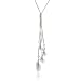 Sterling Silver 18 Snake Chain Necklace with Satin Pendants and Diamond Accents