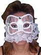 White Bachlorette Mask with Ribbon Ties