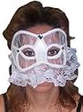 White Bachlorette Mask with Ribbon Ties