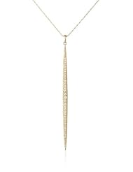 Mizuki 14Kt Barley Charm Icicle Large Diamond Pendant Necklace (.54Ct)