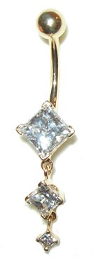 Triple Princess 14 karat Yellow gold belly button 