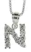 Sterling Silver / Cubic Zirconia Initial Pendant Letter