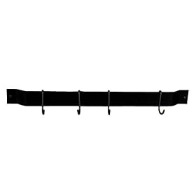 24” Bar Rack – Black with Black Hooks by 