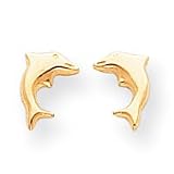 Sardelli - 14kt Polished Gold Small Dolphin Earrings
