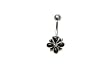 Sterling Silver Belly Ring with Onyx